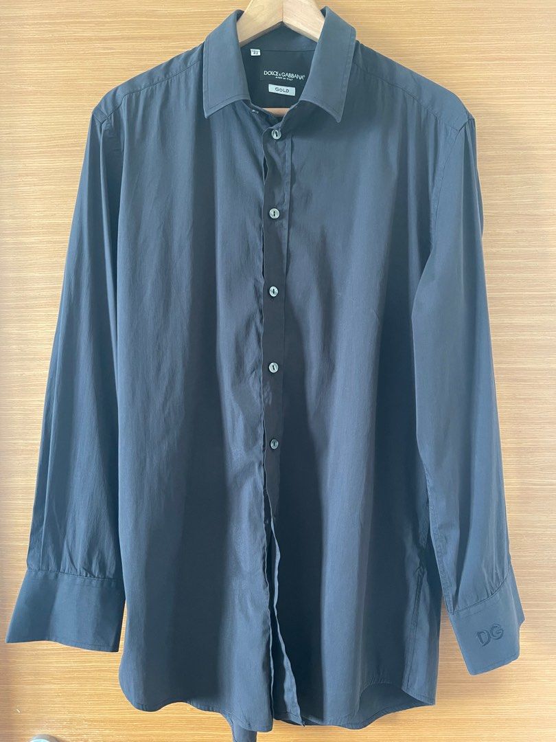 Gold button sales up dress shirt