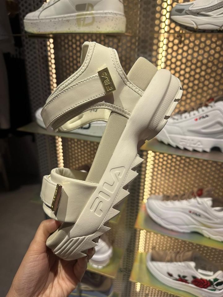 Fila disruptor wedge sandal lux Women s Fashion Footwear Flats Sandals on Carousell