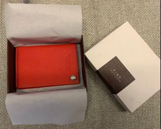 Fino Leatherware Red Soft Leather Flash Card Case 10 Slots with 1 Exterior Pocket