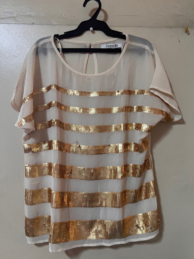Gold blouse forever 21 clearance