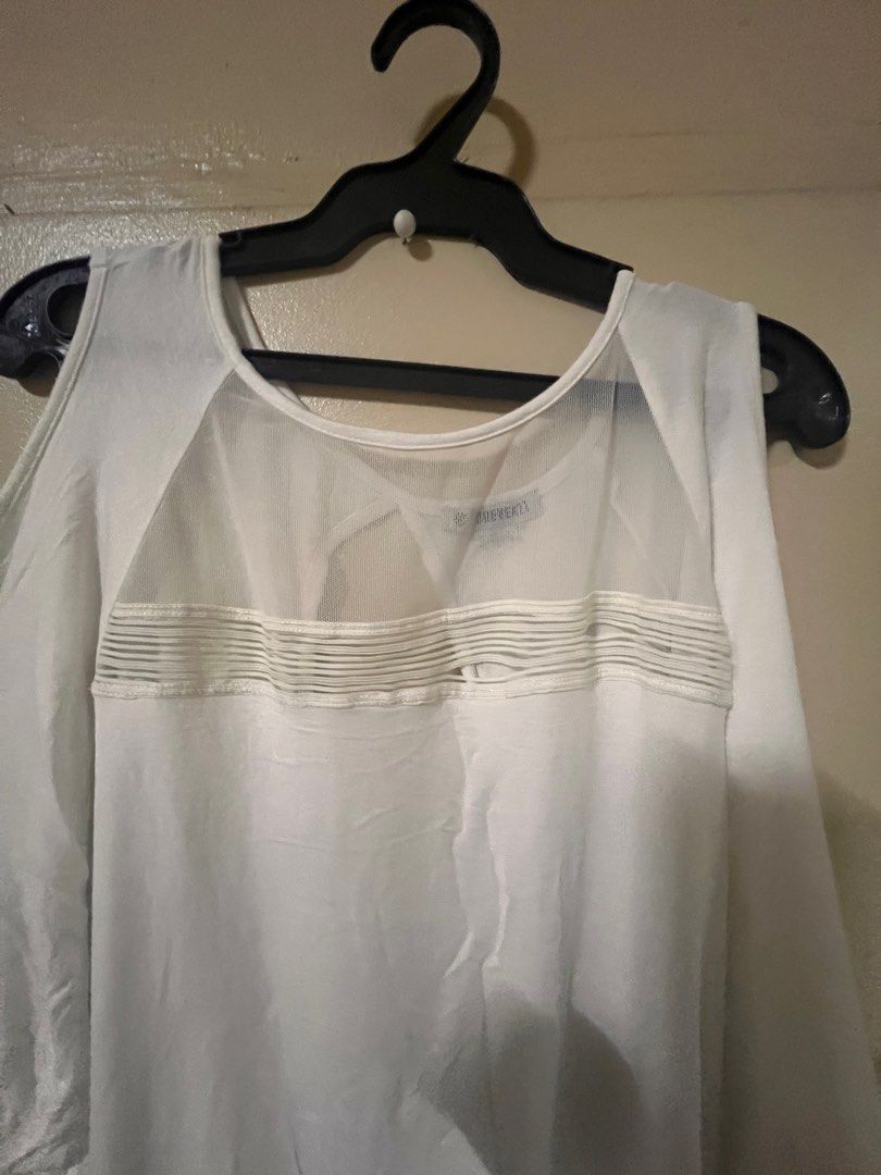 Forever 21 yoga long sleeve top (Category: Activewear) located in Lipa City. Submitted by out_of_the_closet_of_tinabamba (Listing ID 1287258090, Image 3). Description: Cotton Stretchy material With sheer/ see through design When laid flat; Armpit to armpit- 22 inches Length-22 inches.