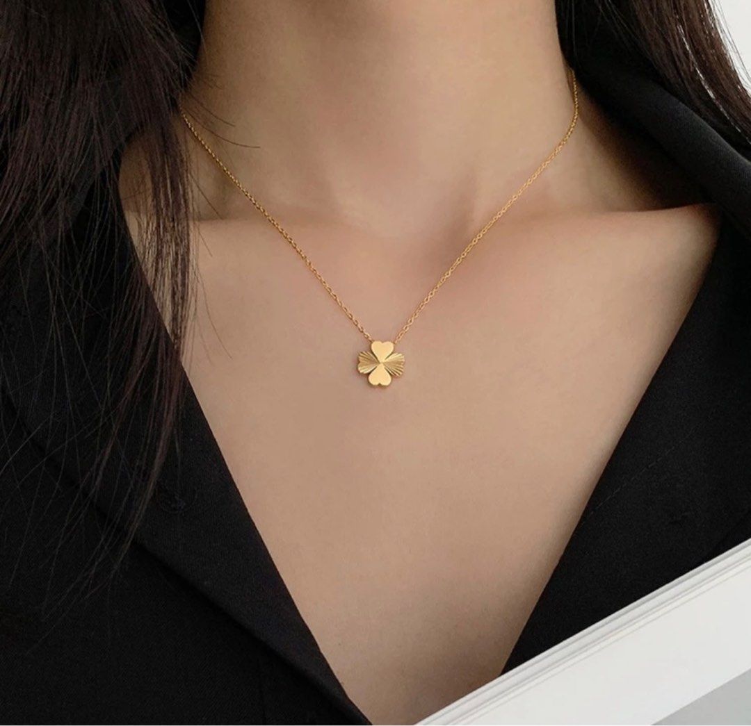 Gold 4 leaf clover necklace online