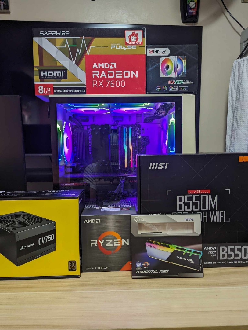 Gaming PC Rig Ryzen 7 5700x | RX 7600 8GB | B550M Wifi | 16GB RAM ...