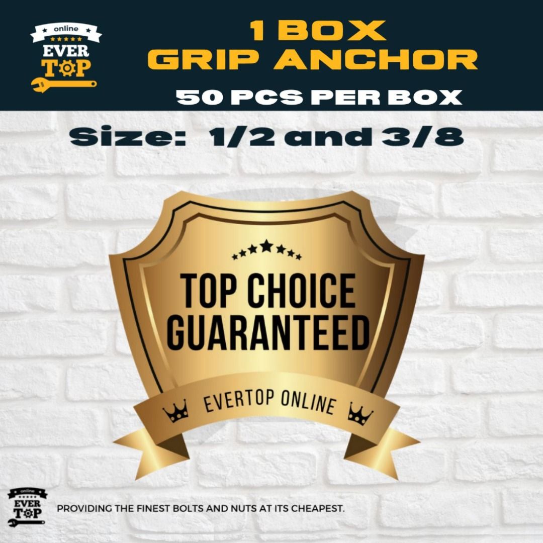 GRIP ANCHOR 3/8 | 1/2 | PER BOX (50 PCS), Commercial & Industrial ...
