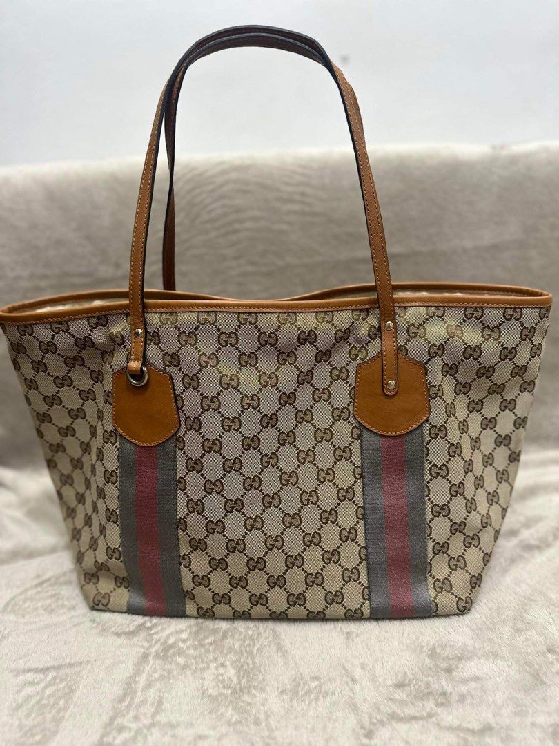 Gucci canvas tote bag vintage on sale