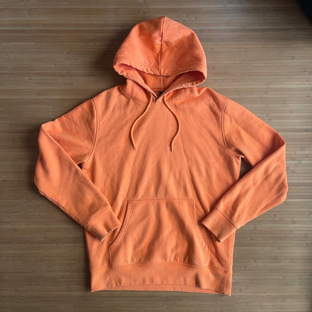 H M Orange Hoodie M Men s Fashion Tops Sets Hoodies on