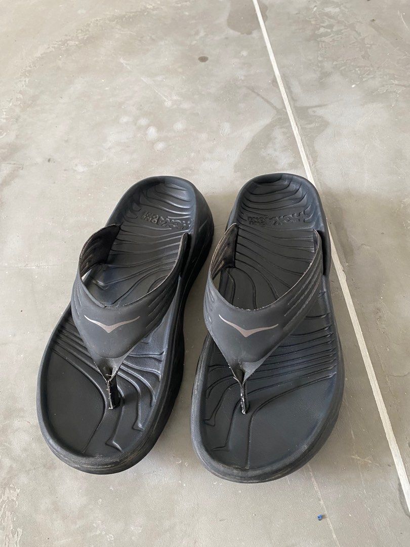 Hoka Men Ora Recovery Flip Black Dark Gull Gray