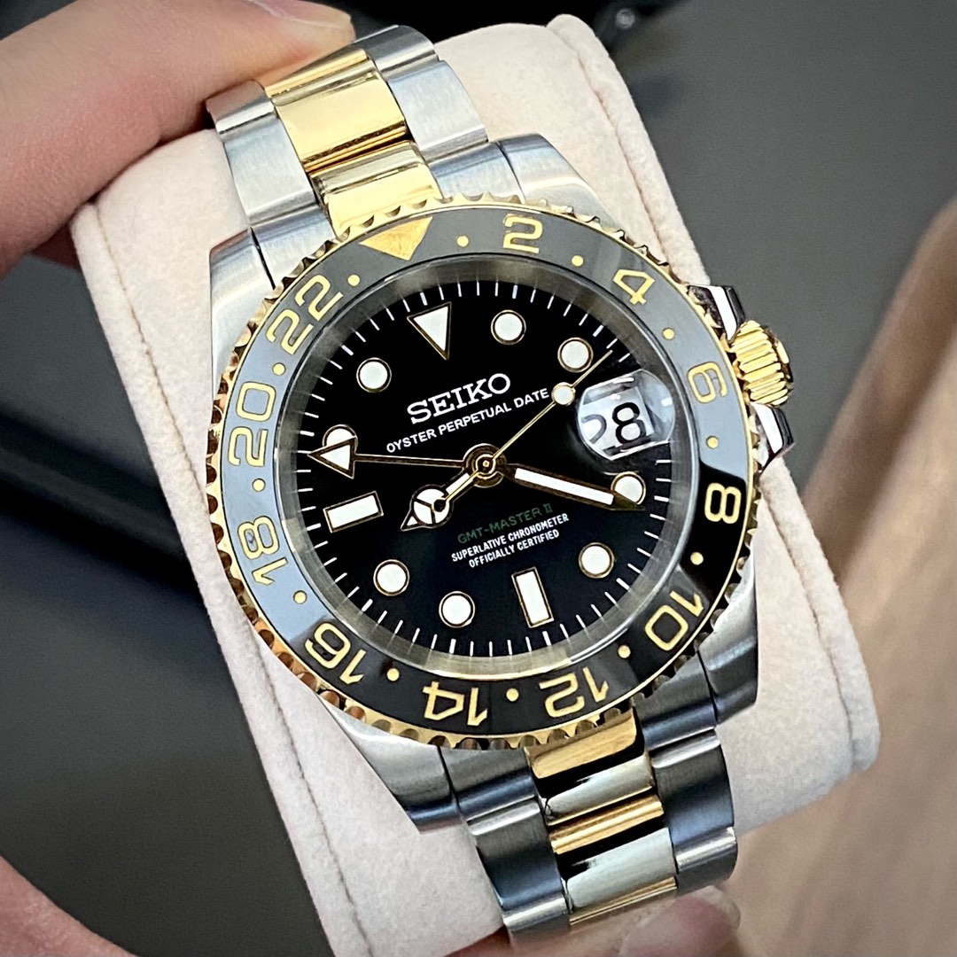 modカスタム GMT GMT Master Seiko Custom Mil spec - NH34 Automatic Movement-40mm