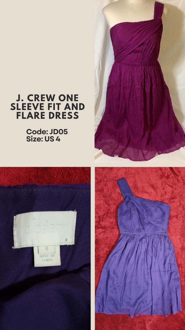 J. Crew One Sleeve Fit and Flare Dress Women s Fashion Dresses Sets Evening dresses gowns on Carousell