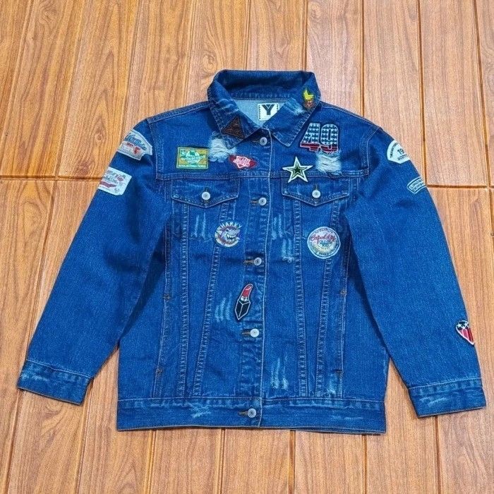 Jaket jeans top full patch