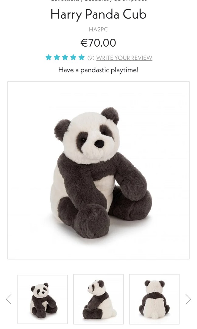 Jellycat panda large top