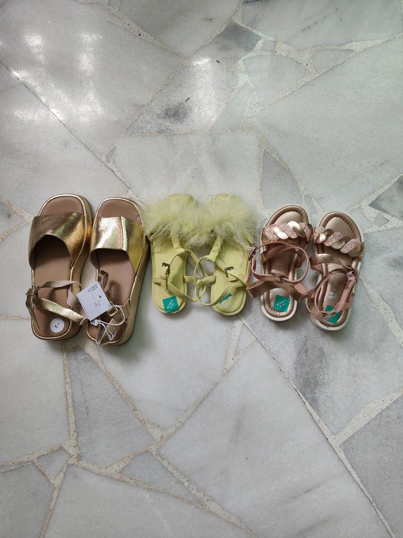 Kids gold rose gold mint green summer sandals Babies Kids