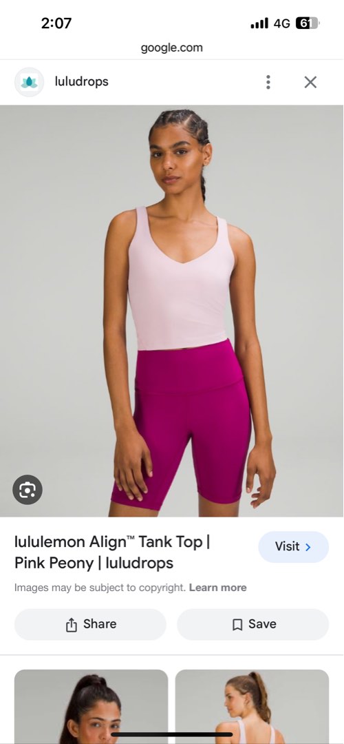 Lululemon align tank size 4 in peony pink, Women's Fashion, Activewear on  Carousell