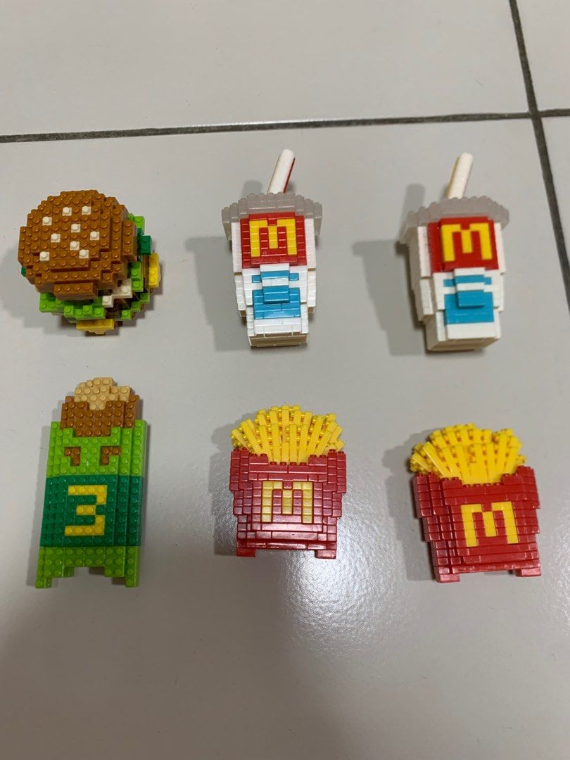 McDonald's burger drink apple pie fries Lego nano blocks, Hobbies