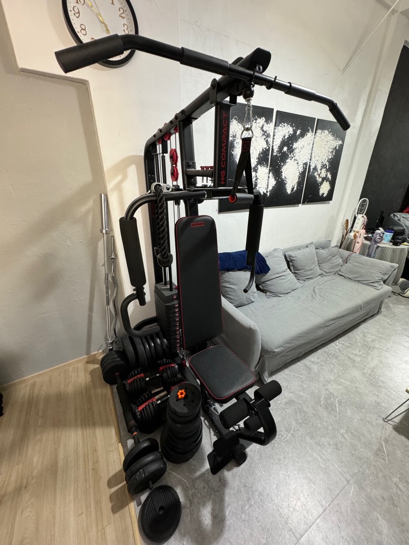 Multipurpose full gym set with free weights