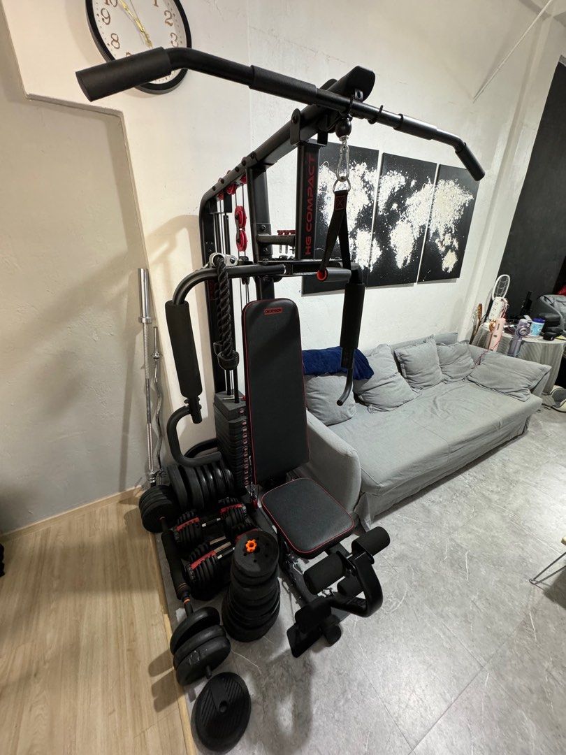 Multipurpose full gym set with free weights