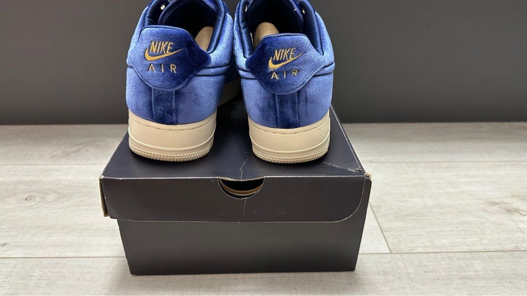 Nike Air Force 1 Premiums Blue Velvet Men s Fashion Footwear Sneakers on Carousell