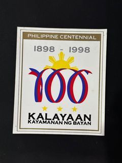 Philippine Centennial Kalayaan Car Sticker 1898 to 1998