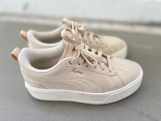 Puma suede platform hotsell mono satin pink tint