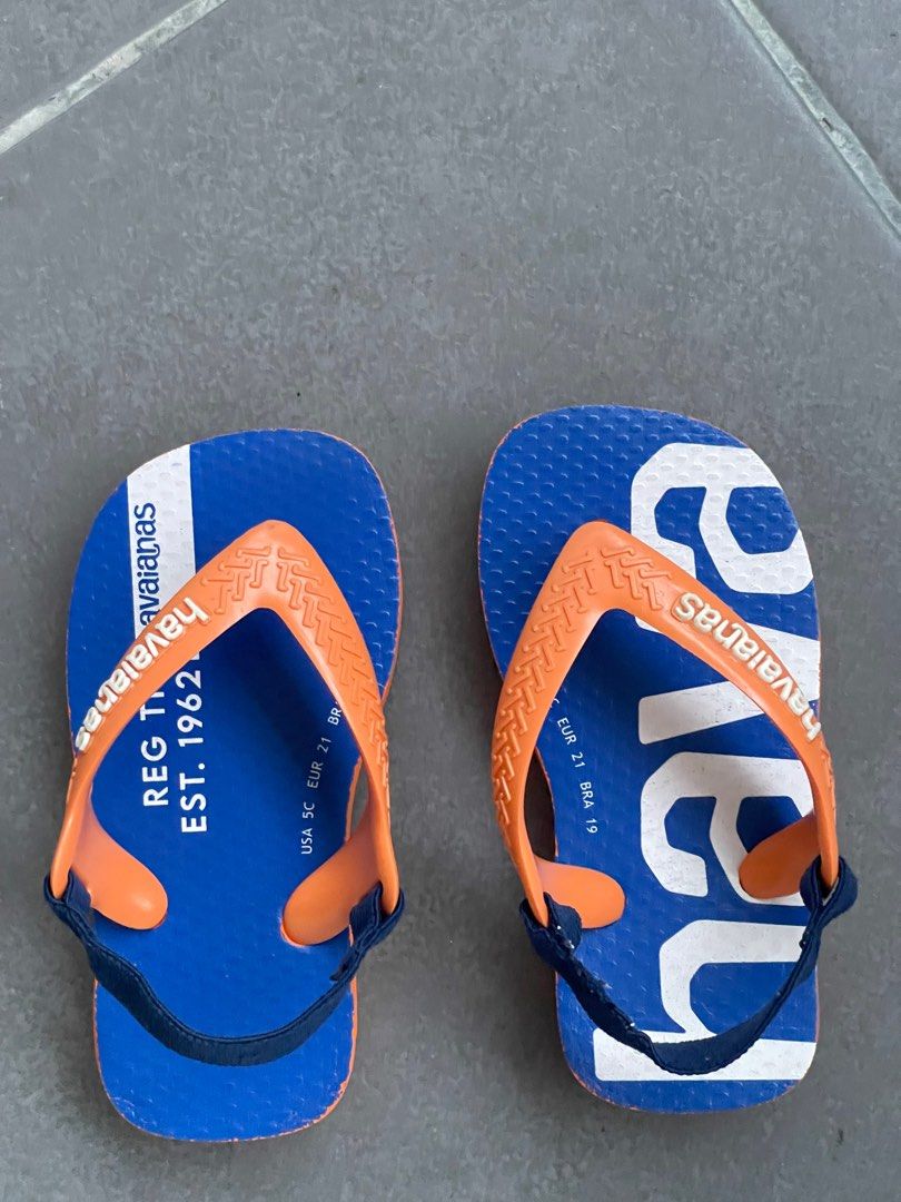 RM22 ORIGINAL Size 5C Havaianas Baby Logomania Flip Flops Sky Blue