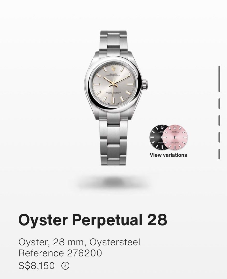 oyster perpetual 28 silver