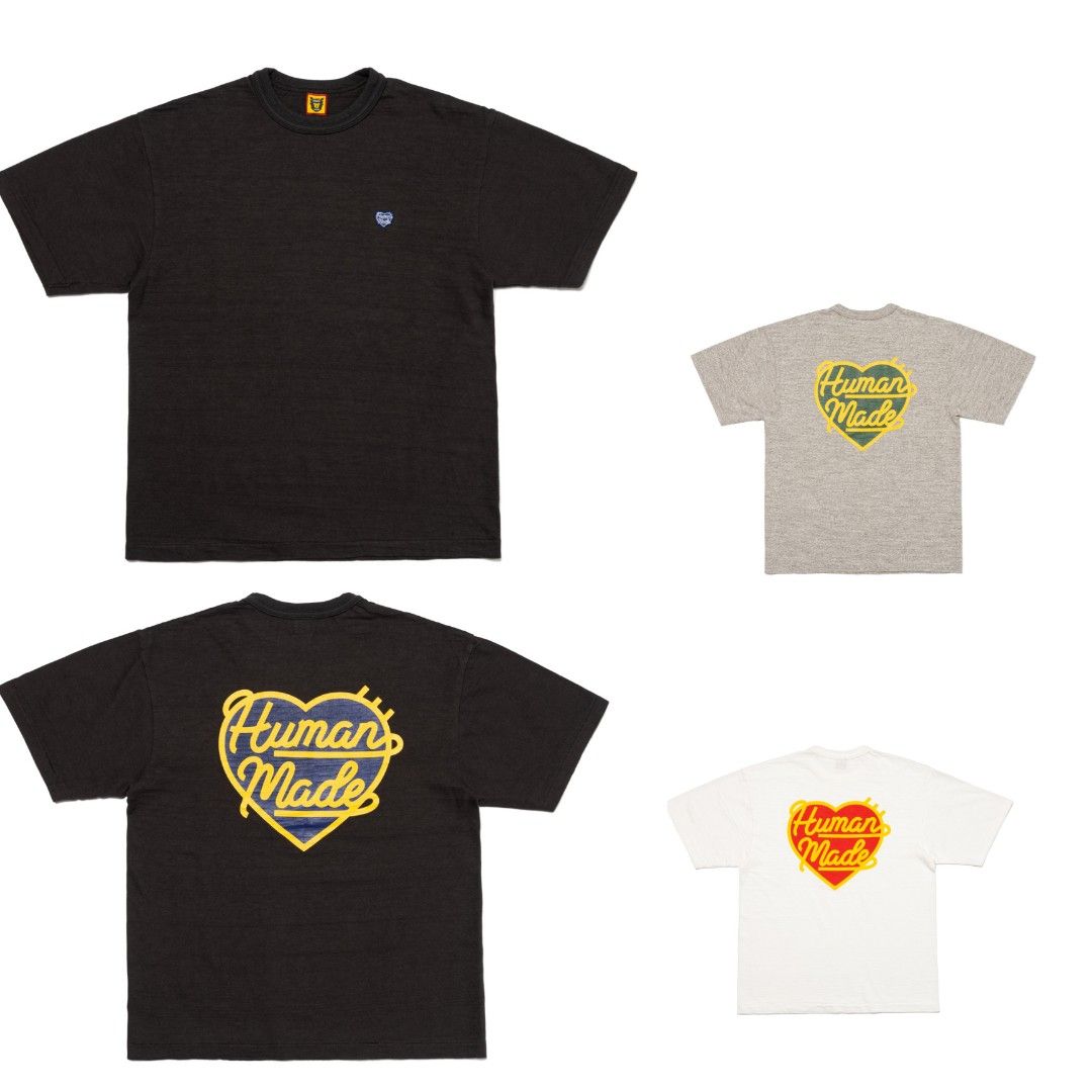 3XL - HUMAN MADE HEART BADGE T-SHIRT SS24 BLACK & GREY