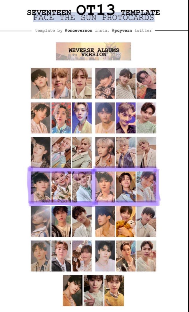 Seventeen Face The Sun weverse album, 興趣及遊戲, 收藏品及紀念品