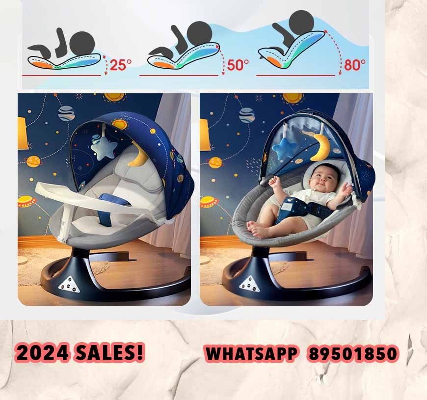 SG STOCK Premium Electric Automatic Baby Auto Swing Portable Smart Rocker Sleep infant Christmas children day
