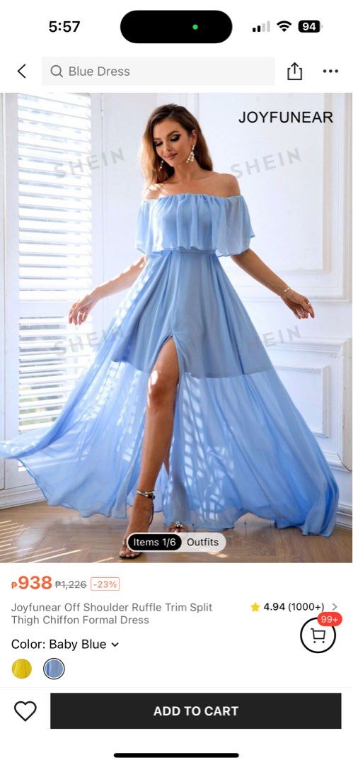 Plus Extra-Long Sleeve Split Thigh Chiffon Formal Dress
