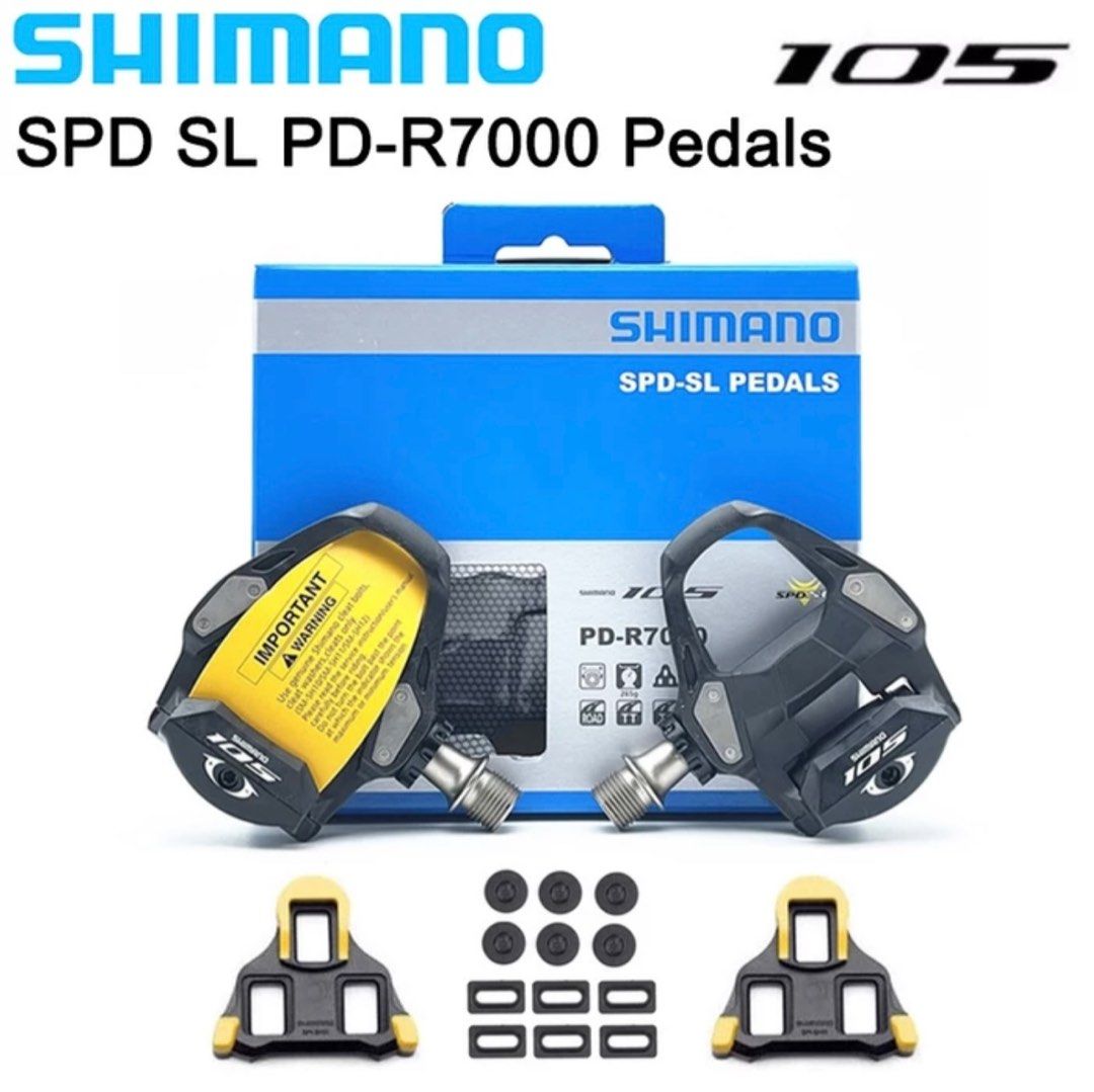 SHIMANO 105 R7000 PEDAL WITH SM SH11 YELLOW CLEAT ORIGINAL