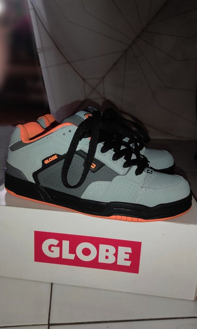 Skate Shoes Globe Mens Sabre Black Grey Orange Fesyen Pria Sepatu Sneakers di Carousell
