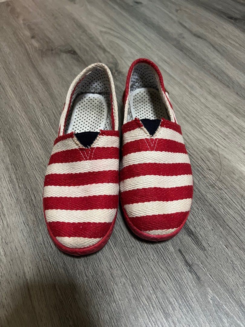 White and sale red loafers