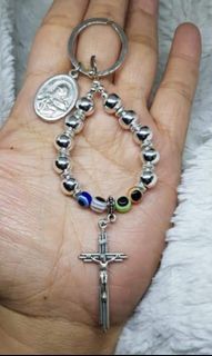 St. Joseph with evil eye rosary key chain protection rosary