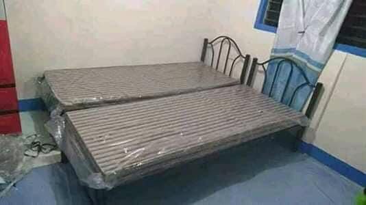 STEEL BED SINGLE WITH URATEX FOAM 3 inch Furniture Home Living