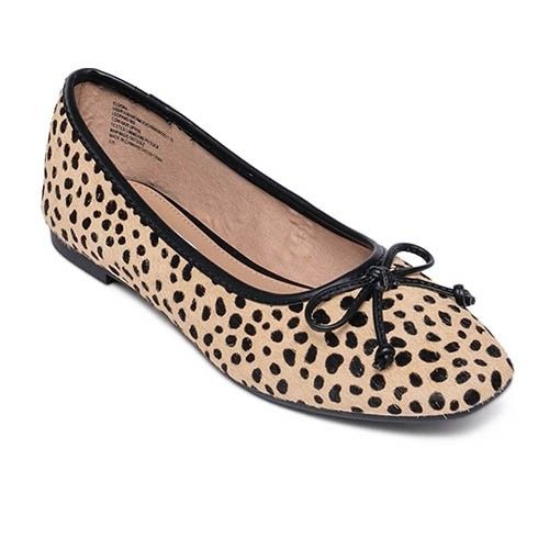White hotsell leopard flats
