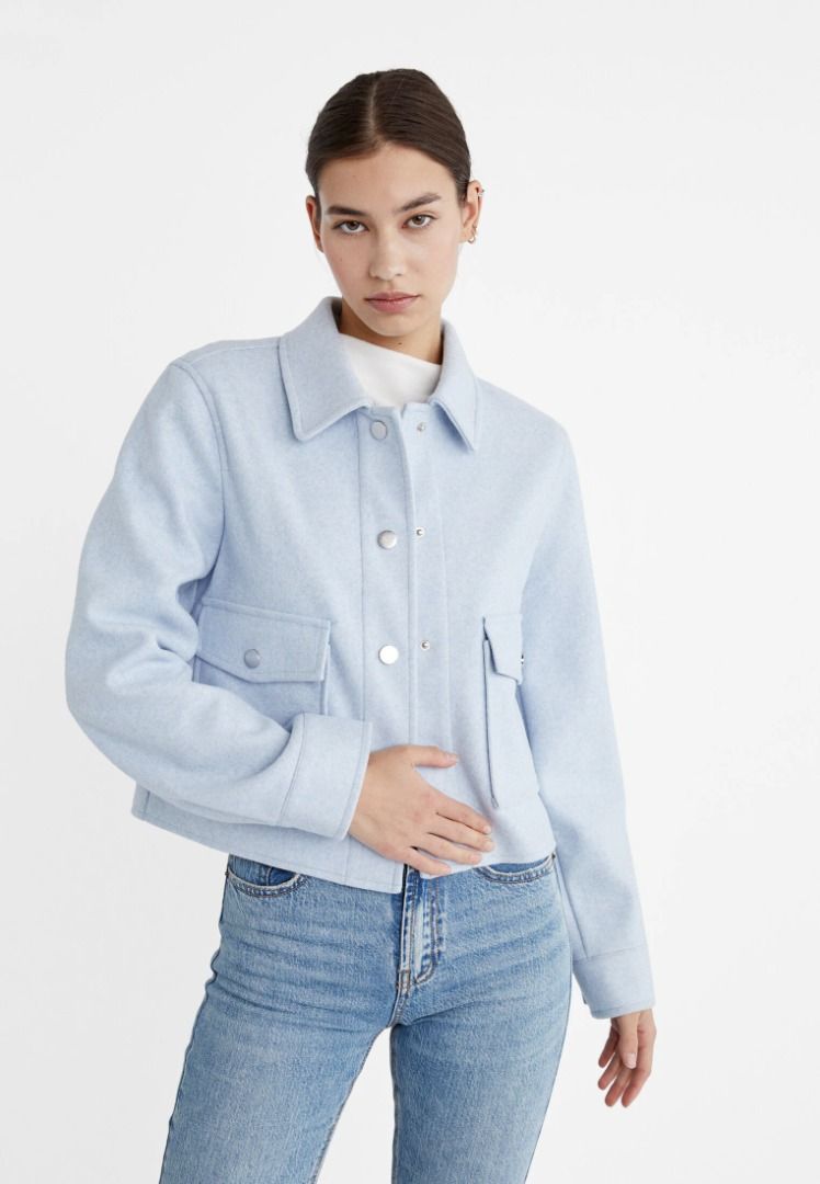 STRADIVARIUS SOFT SHORT JACKET (Category: Coats, Jackets and Outerwear) located in Quezon City. Submitted by justdeclutter2023 (Listing ID 1287325323, Image 3). Description: Used once, still with tag price. Last photo is the actual photo when worn :).