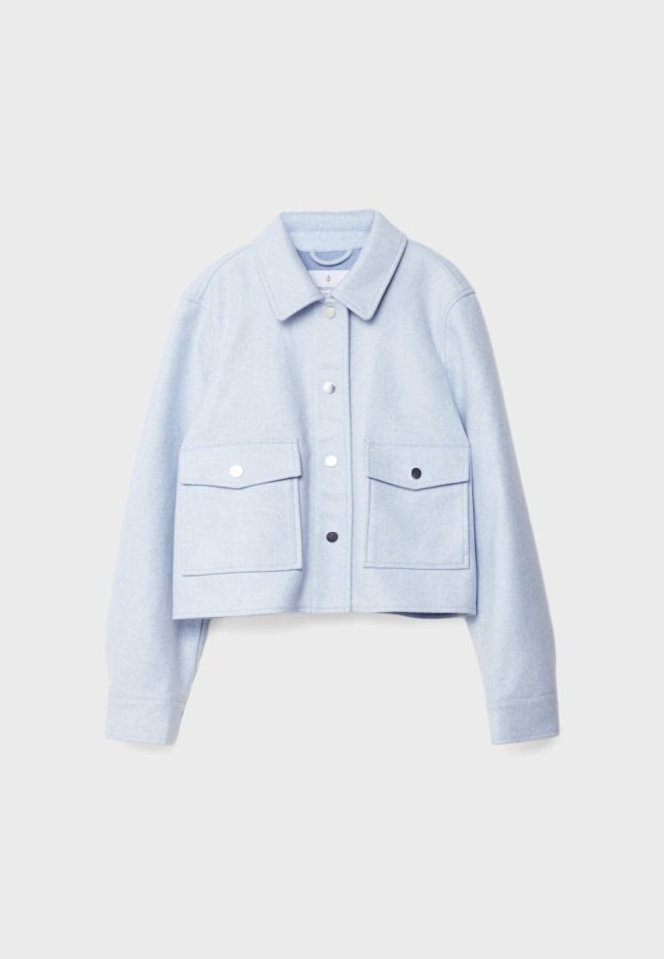 STRADIVARIUS SOFT SHORT JACKET (Category: Coats, Jackets and Outerwear) located in Quezon City. Submitted by justdeclutter2023 (Listing ID 1287325323, Image 1). Description: Used once, still with tag price. Last photo is the actual photo when worn :).