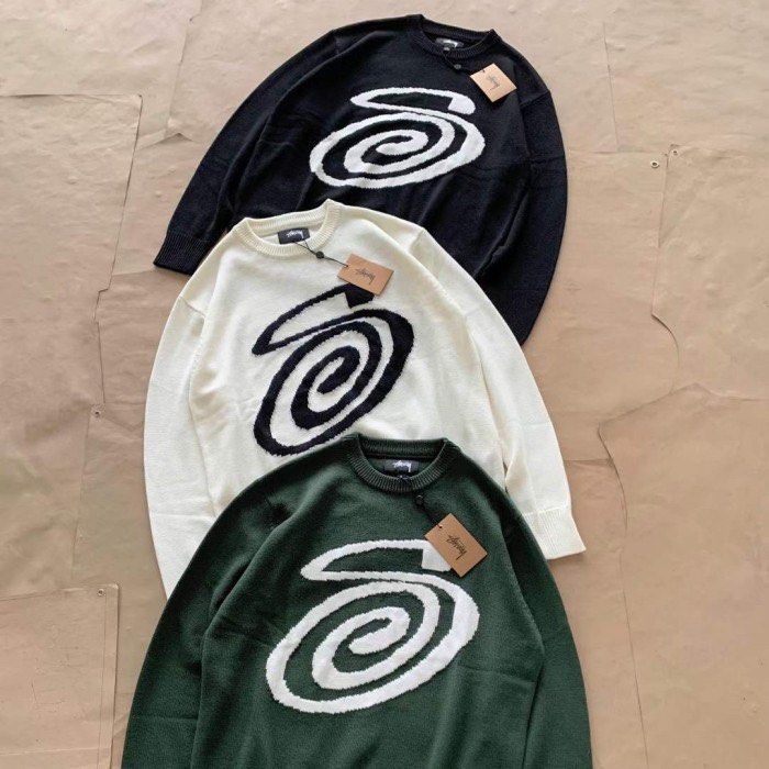 Stussy CURLY S SWEATER グリーン ニットセーター Stussy Curly S 19SS 