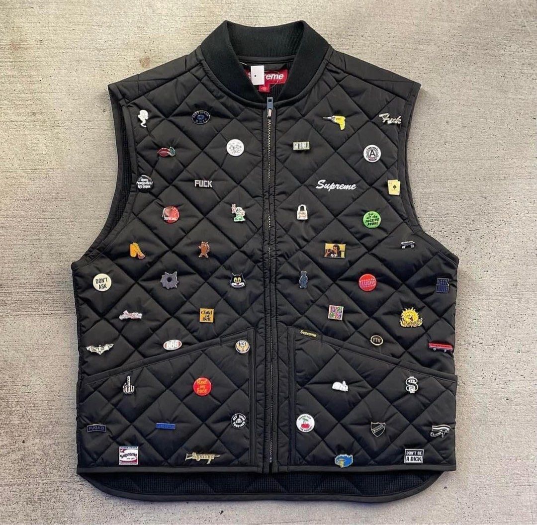 安いアウトレット店舗 Supreme Pins Quilted Work Vest | www ...