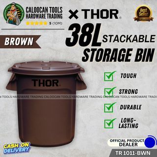 THOR 38L Stackable Storage Bin with Lid (TR 1011-BWN)