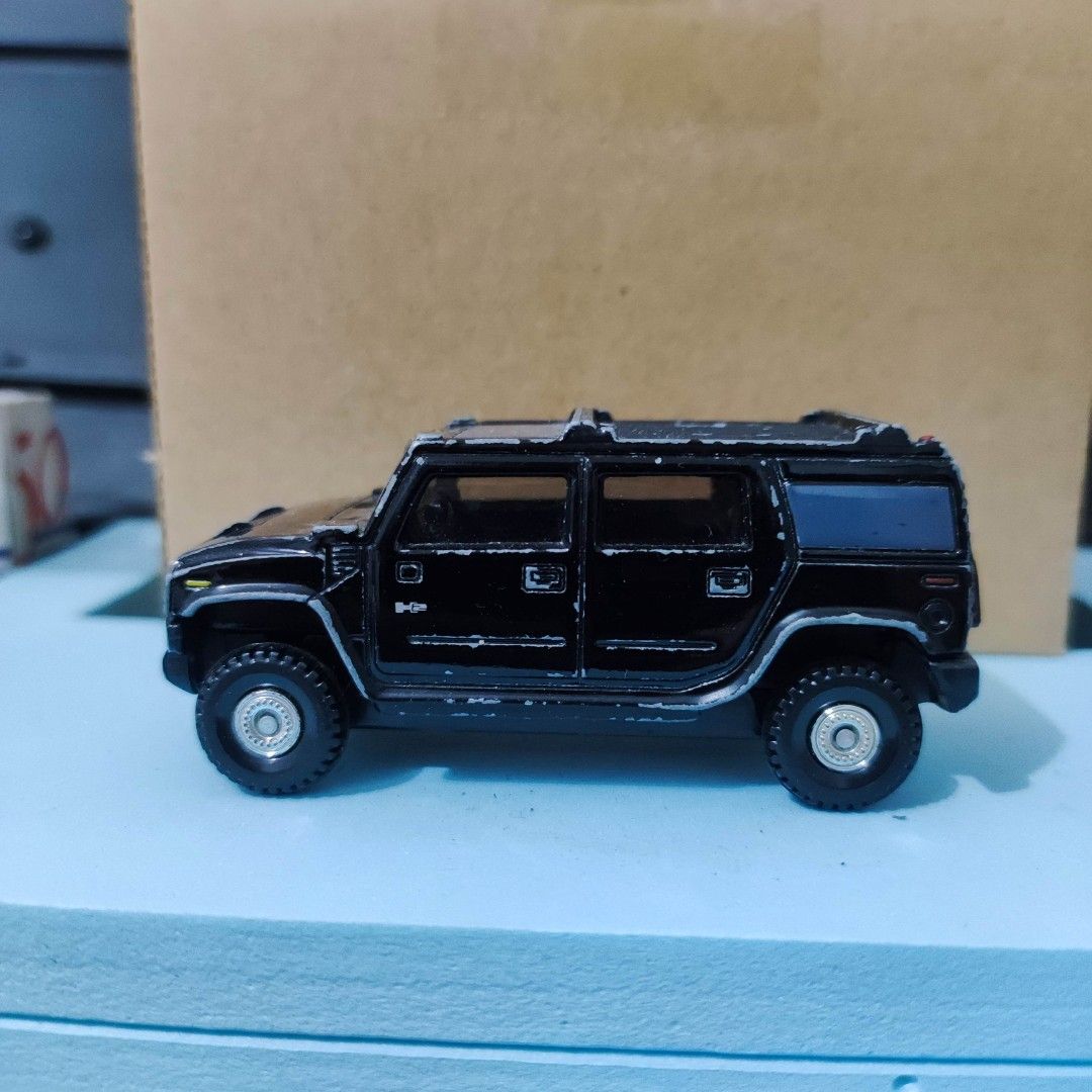 Tomica Hummer H2 (Category: Vehicle & Diecast Models) located in Angeles City. Submitted by yellowbrickstore (Listing ID 1287232735, Image 2). Description: pre-owned item actual picture is all you get pls check it out for some imperfections payment via gcash or bpi shipping via lbc cop jrs or jnt Saturday only all price final unless buy in bulk.