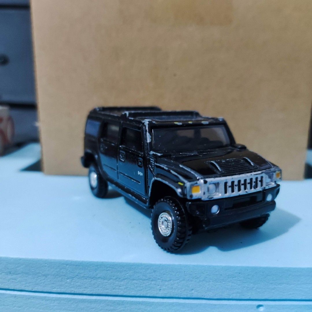 Tomica Hummer H2 (Category: Vehicle & Diecast Models) located in Angeles City. Submitted by yellowbrickstore (Listing ID 1287232735, Image 3). Description: pre-owned item actual picture is all you get pls check it out for some imperfections payment via gcash or bpi shipping via lbc cop jrs or jnt Saturday only all price final unless buy in bulk.