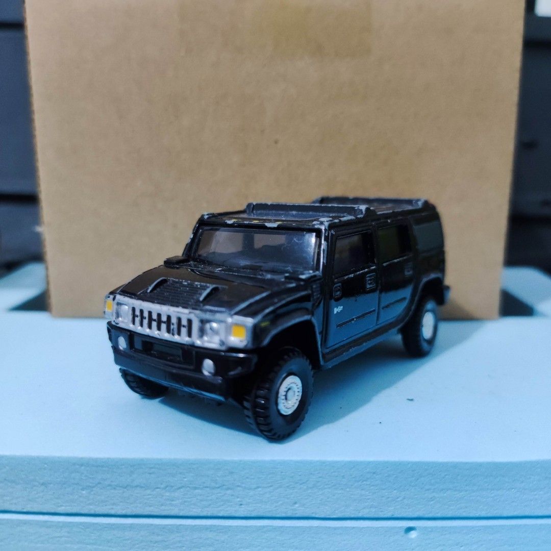 Tomica Hummer H2 (Category: Vehicle & Diecast Models) located in Angeles City. Submitted by yellowbrickstore (Listing ID 1287232735, Image 1). Description: pre-owned item actual picture is all you get pls check it out for some imperfections payment via gcash or bpi shipping via lbc cop jrs or jnt Saturday only all price final unless buy in bulk.