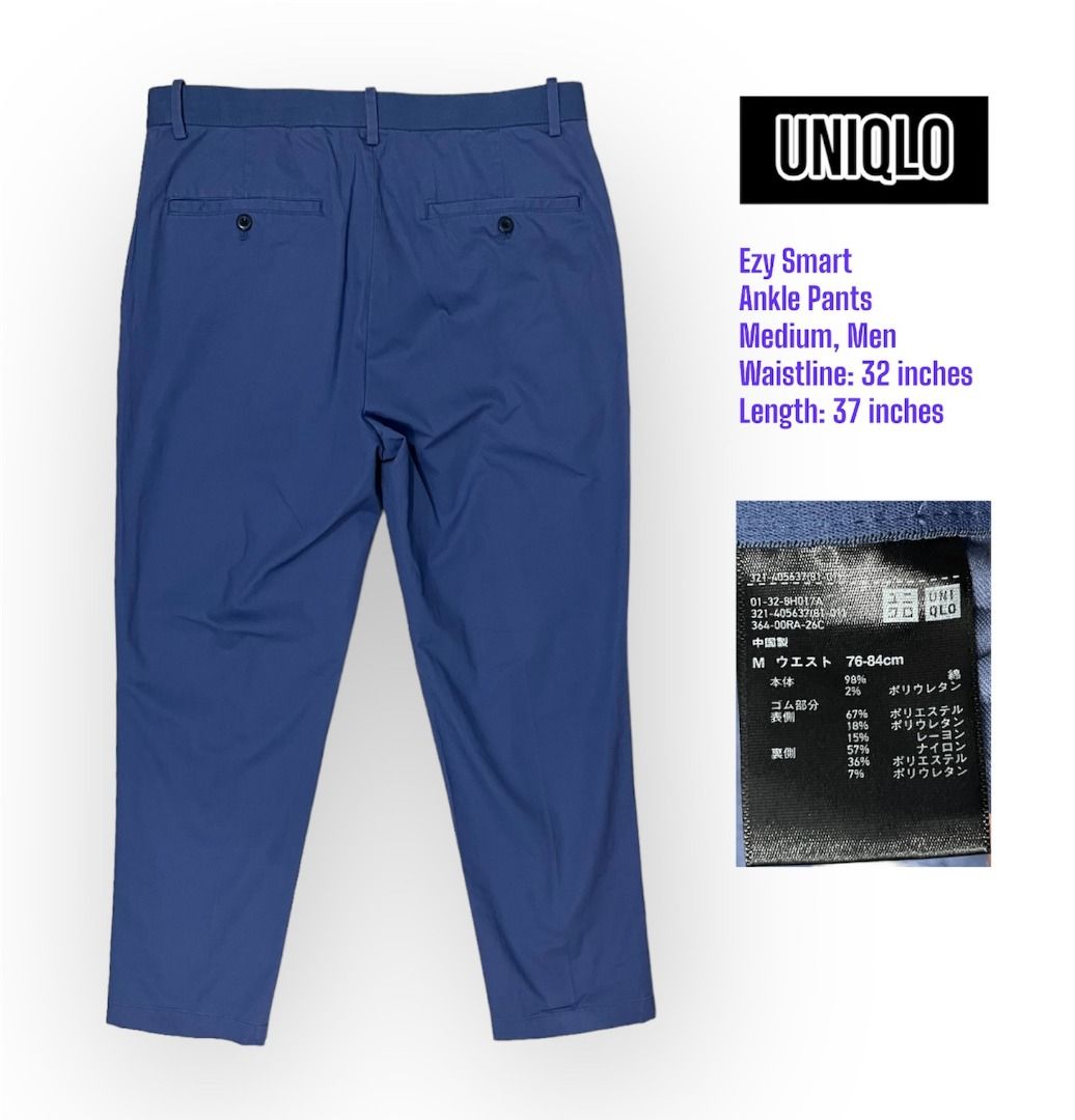 Uniqlo - Smart Ankle Length Trousers - Blue - L, £34.90