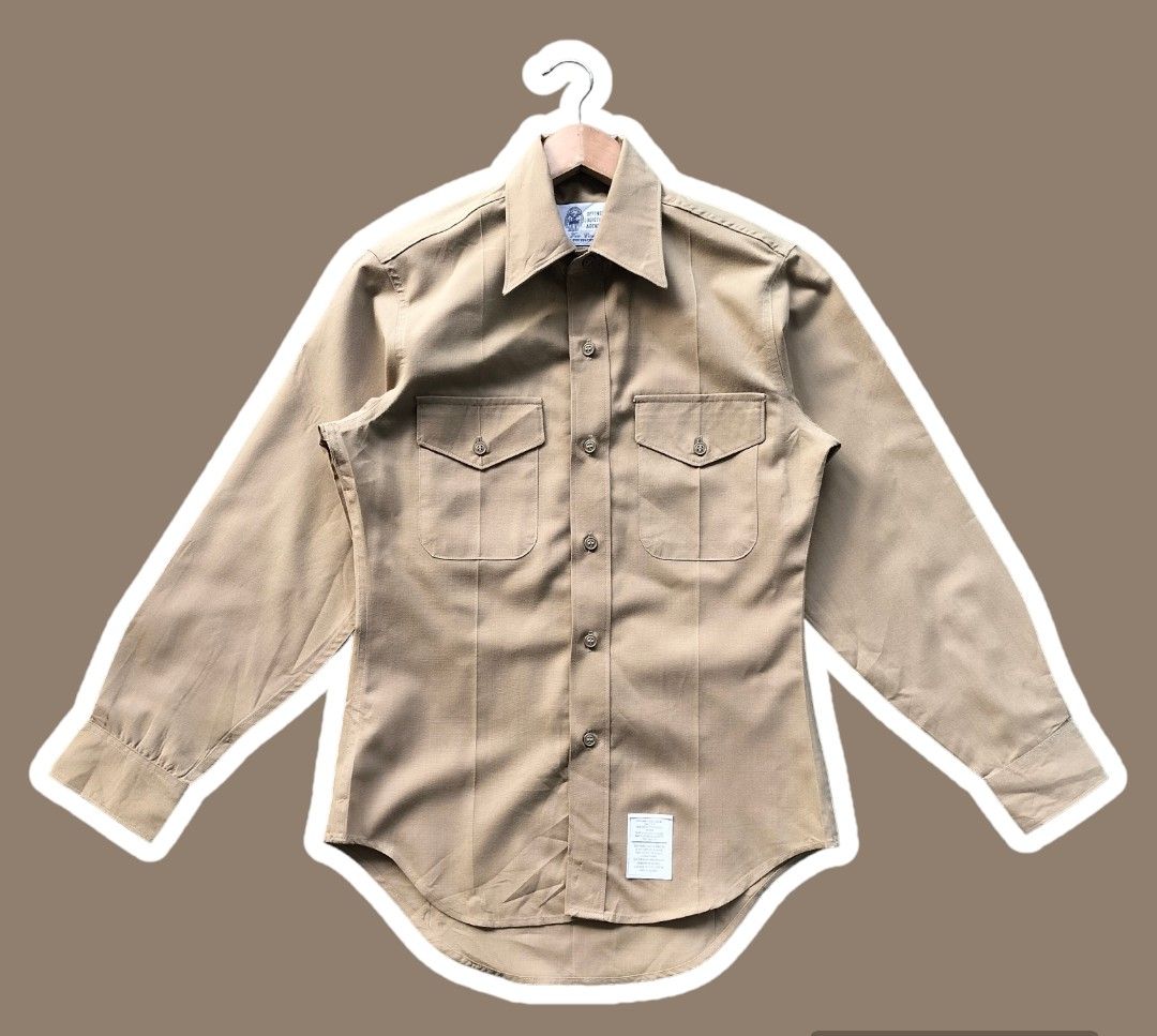 US MILITARY COLOUR KHAKIS UNIFORM SHIRT, Men's Fashion, Tops & Sets ...