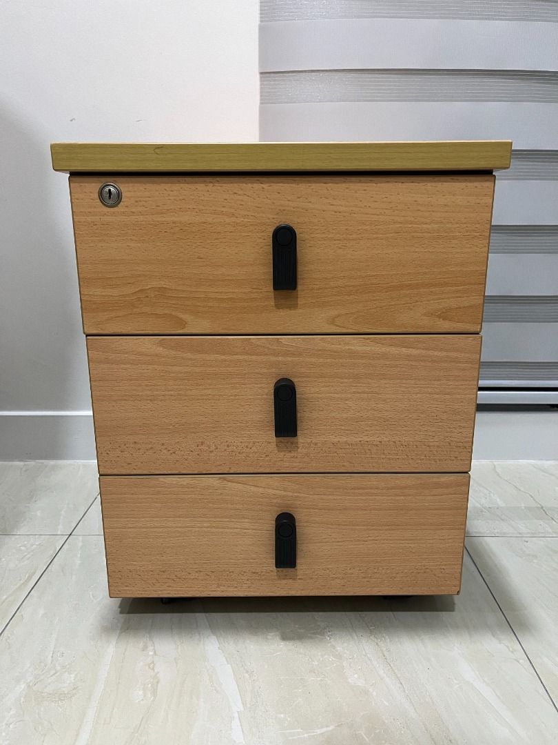 WELL USED Office Drawers with Wheels With Key Furniture Home