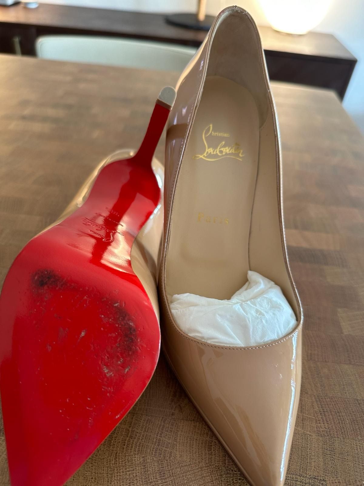 Wore once Nude Louboutin Pigalle Plato 120 for sale