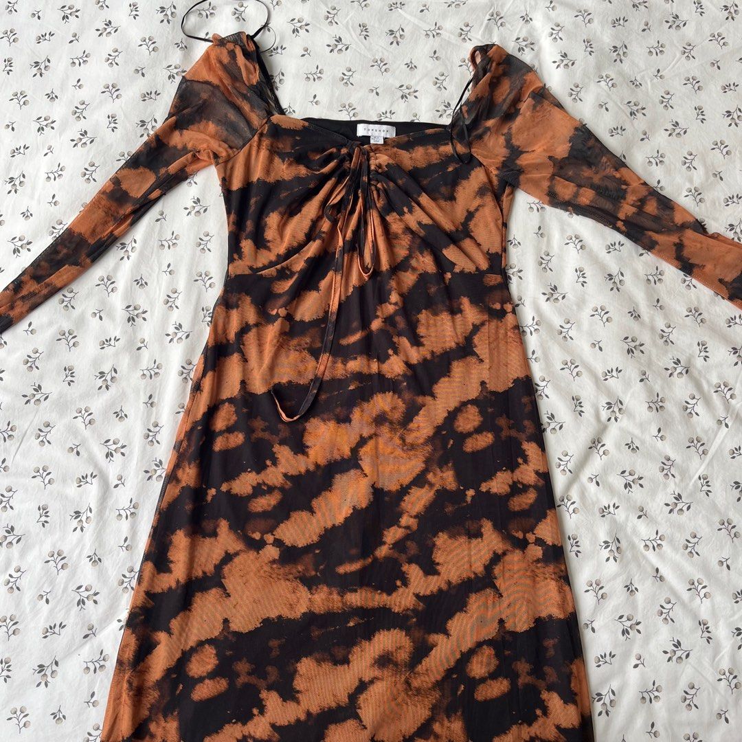 Topshop burnt orange dress outlet