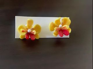 Yellow Orchids Earrinfs
