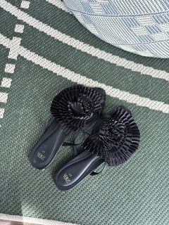 Zara Flat Slider Sandals with Pleated flower